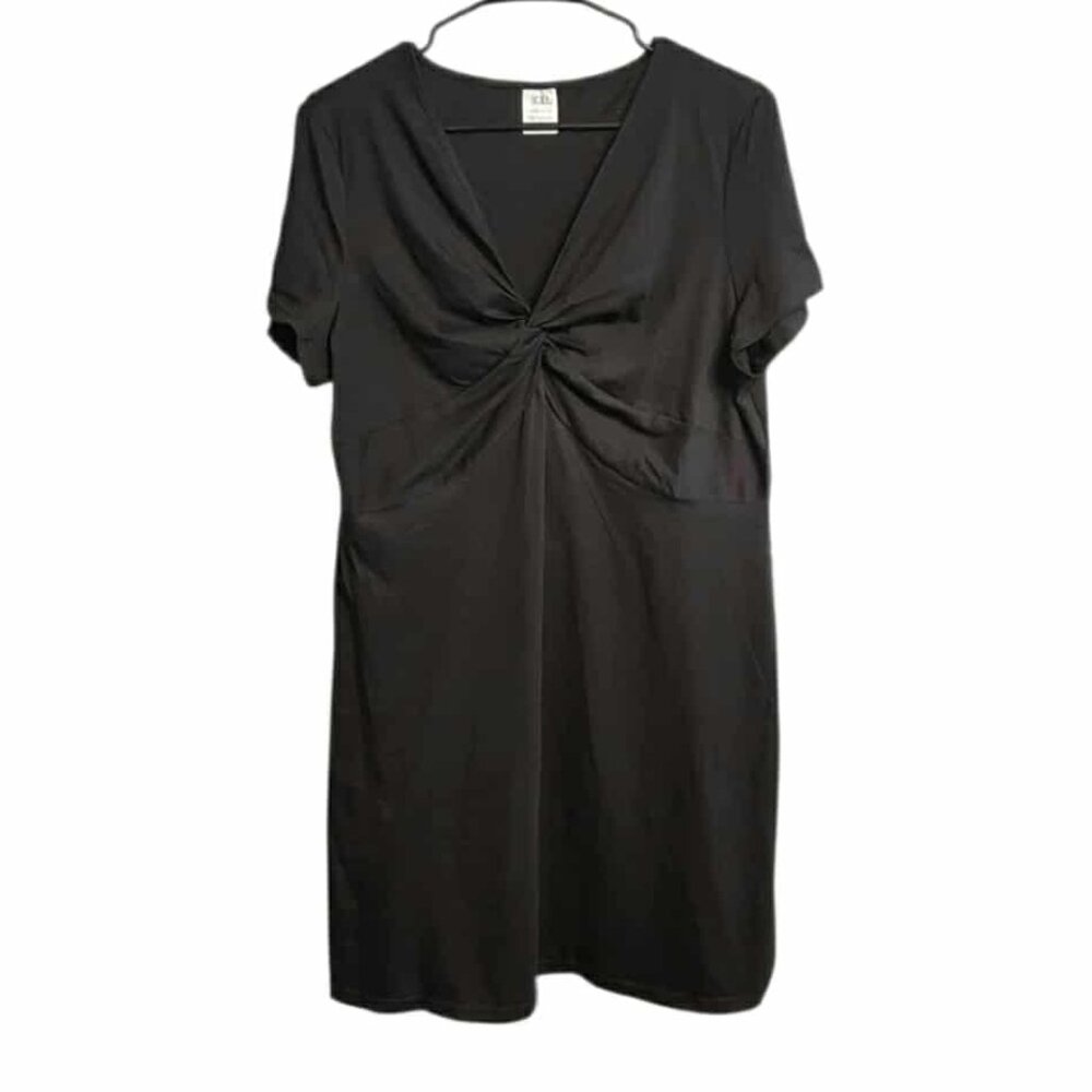 Little Black Dress V-Neck Twist Sz XXL Party Flirty Romantic - Picture 1 of 8